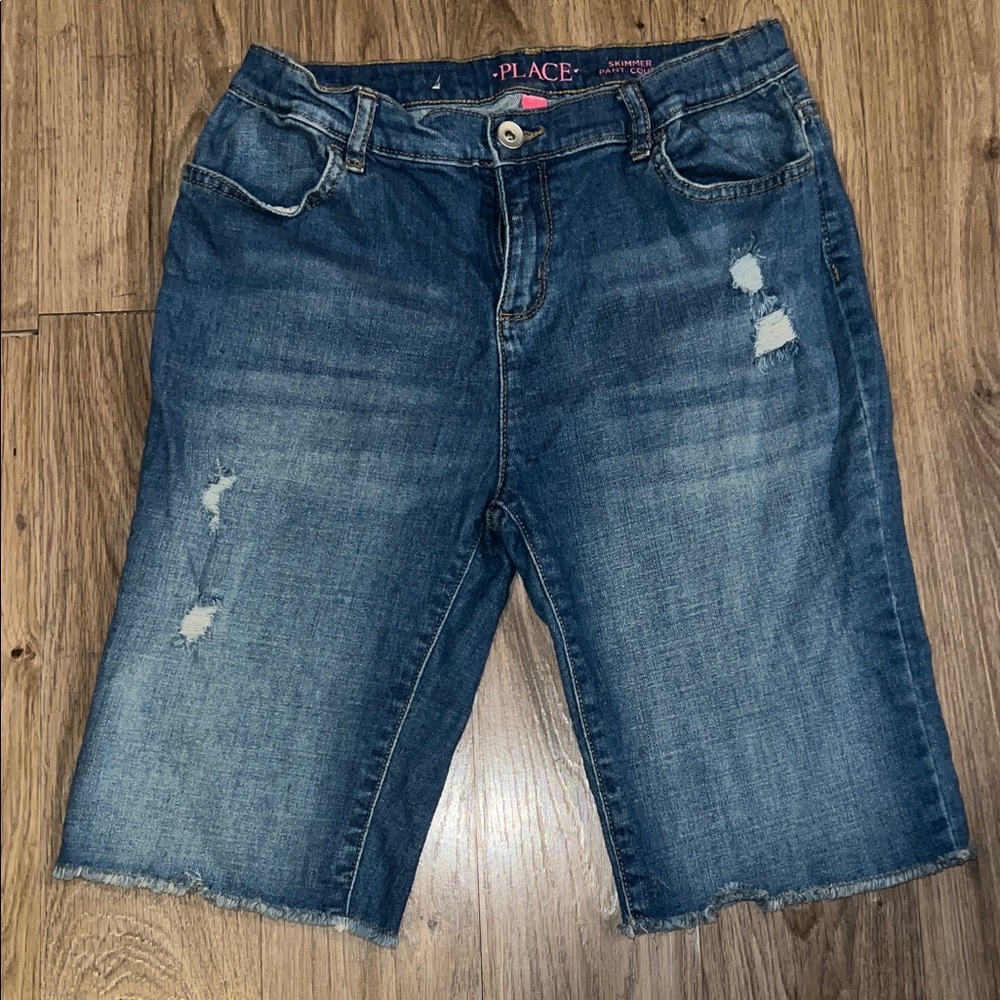 The Children's Place Distressed Denim Bermuda Shorts - Blue